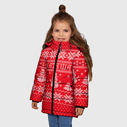 Куртка зимняя для девочки Новогодняя Наташа, цвет: 3D-черный — фото 2
