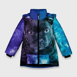 Куртка зимняя для девочки Милый пёс, цвет: 3D-черный