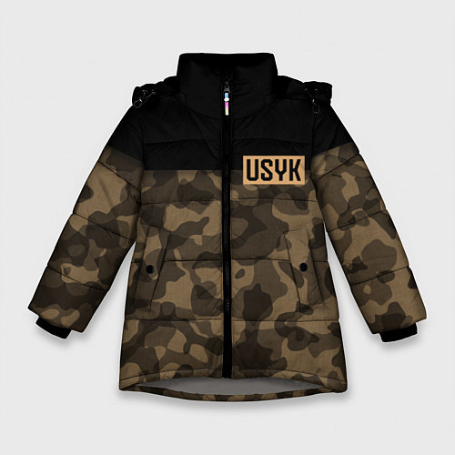 Зимняя куртка для девочки USYK Camo / 3D-Светло-серый – фото 1