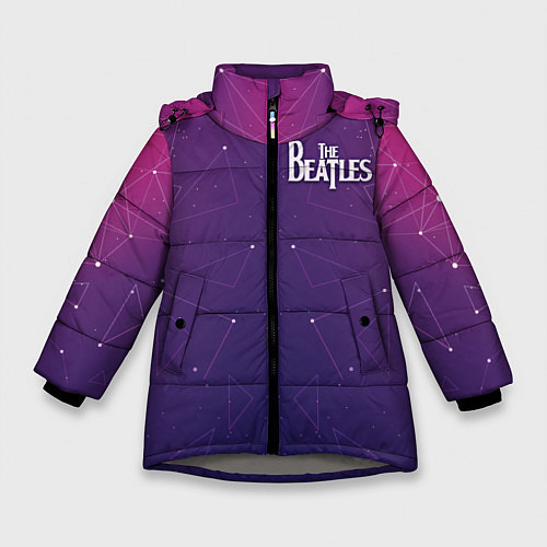 Зимняя куртка для девочки The Beatles: Neon Style / 3D-Светло-серый – фото 1