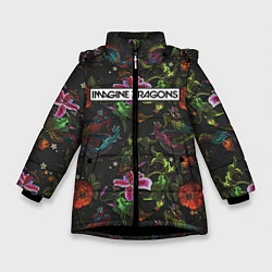 Куртка зимняя для девочки Imagine Dragons: Ink, цвет: 3D-черный
