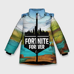 Куртка зимняя для девочки Fortnite Forever, цвет: 3D-черный