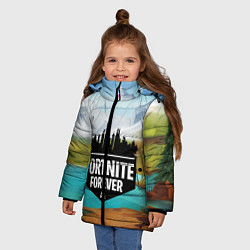 Куртка зимняя для девочки Fortnite Forever, цвет: 3D-черный — фото 2