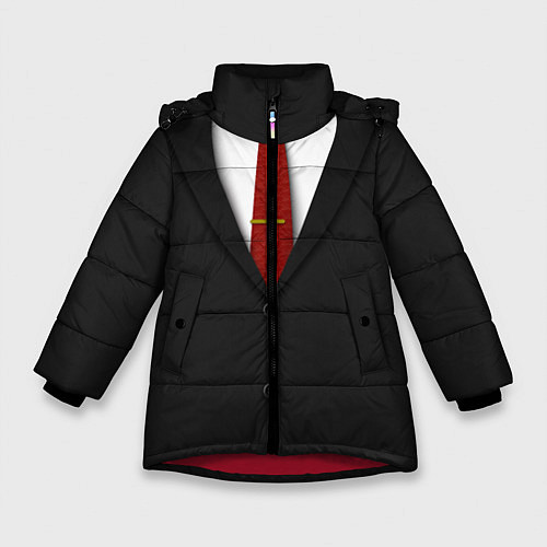 Зимняя куртка для девочки Агент 47 / 3D-Красный – фото 1