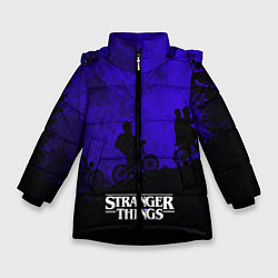 Куртка зимняя для девочки Stranger Things: Moon Biker, цвет: 3D-черный