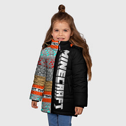 Куртка зимняя для девочки Minecraft Blocks, цвет: 3D-черный — фото 2