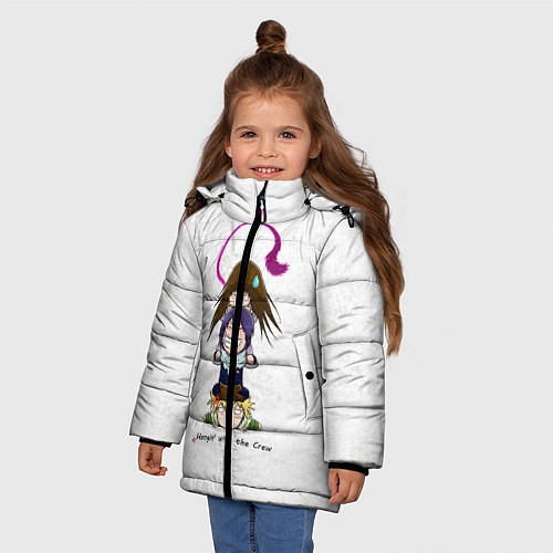 Зимняя куртка для девочки Бездомный Бог / 3D-Светло-серый – фото 3