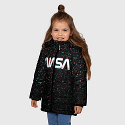 Куртка зимняя для девочки NASA: Space Glitch, цвет: 3D-красный — фото 2