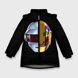 Куртка зимняя для девочки Daft Punk: Smile Helmet, цвет: 3D-светло-серый