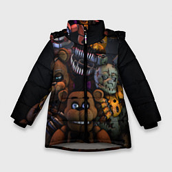 Куртка зимняя для девочки Five Nights at Freddy's, цвет: 3D-светло-серый