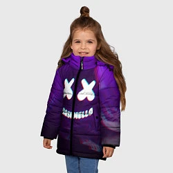 Куртка зимняя для девочки Marshmello: Violet Glitch, цвет: 3D-черный — фото 2