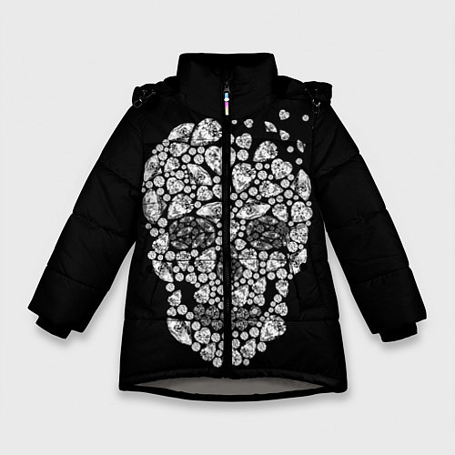 Зимняя куртка для девочки Diamond Skull / 3D-Светло-серый – фото 1