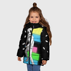 Куртка зимняя для девочки Marshmello 80's, цвет: 3D-черный — фото 2