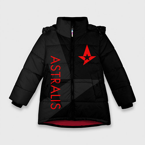 Зимняя куртка для девочки Astralis: Dark Style / 3D-Красный – фото 1
