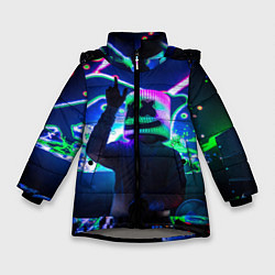 Куртка зимняя для девочки Marshmello: Neon DJ, цвет: 3D-светло-серый
