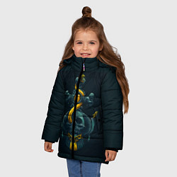 Куртка зимняя для девочки Череп и золотой якорь, цвет: 3D-черный — фото 2