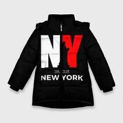 Куртка зимняя для девочки New York City, цвет: 3D-черный