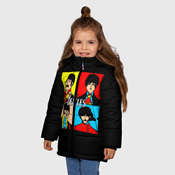 Куртка зимняя для девочки The Beatles: Pop Art, цвет: 3D-красный — фото 2