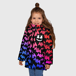 Куртка зимняя для девочки Marshmello: Pink & Violet, цвет: 3D-черный — фото 2