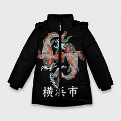 Куртка зимняя для девочки Иокогама, цвет: 3D-черный