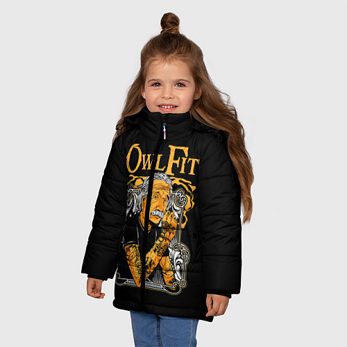 Зимняя куртка для девочки Owl Fit / 3D-Светло-серый – фото 3