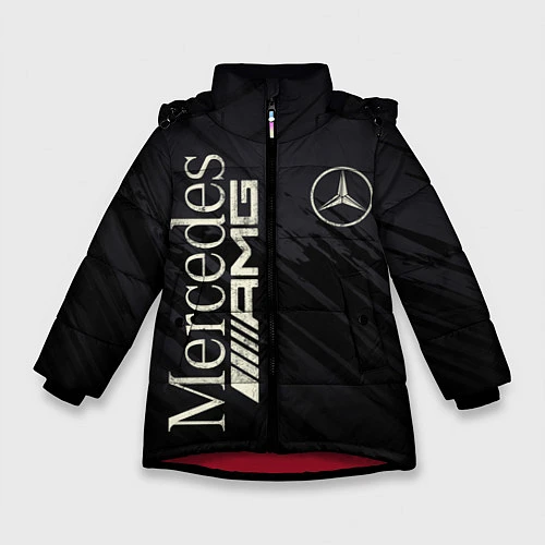 Зимняя куртка для девочки Mercedes AMG: Black Edition / 3D-Красный – фото 1