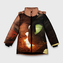Куртка зимняя для девочки Любовь фурии, цвет: 3D-черный