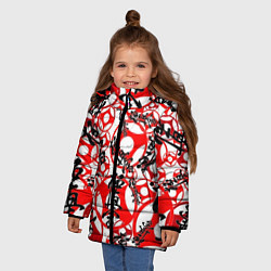 Куртка зимняя для девочки Каратэ киокушинкай - эмблемы, цвет: 3D-черный — фото 2