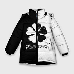 Куртка зимняя для девочки Чёрный клевер, цвет: 3D-черный