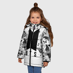 Куртка зимняя для девочки BTS: Grey Butterflies, цвет: 3D-светло-серый — фото 2