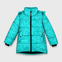 Куртка зимняя для девочки Абстракция и смволы, цвет: 3D-черный