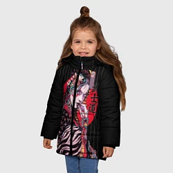 Куртка зимняя для девочки Гейша, цвет: 3D-красный — фото 2