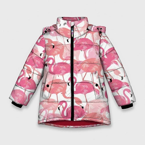 Зимняя куртка для девочки Рай фламинго / 3D-Красный – фото 1