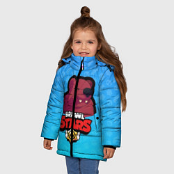 Куртка зимняя для девочки Bear: Brawl Stars, цвет: 3D-черный — фото 2