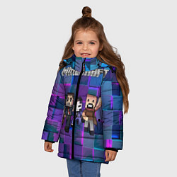 Куртка зимняя для девочки Minecraft Heroes, цвет: 3D-черный — фото 2