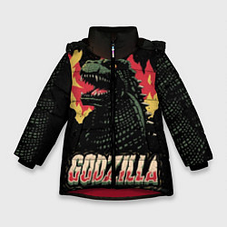 Куртка зимняя для девочки Flame Godzilla, цвет: 3D-красный