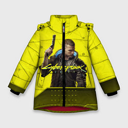 Куртка зимняя для девочки CYBERPUNK 2077, цвет: 3D-красный