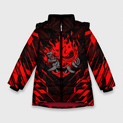 Куртка зимняя для девочки CYBERPUNK 2077, цвет: 3D-красный