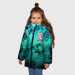 Куртка зимняя для девочки GTA пальмы, цвет: 3D-черный — фото 2