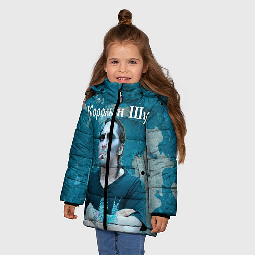 Зимняя куртка для девочки Король и Шут Анархия спина / 3D-Светло-серый – фото 3