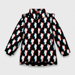 Куртка зимняя для девочки BILLIE EILISH GLITCH, цвет: 3D-черный