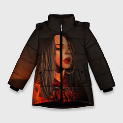 Куртка зимняя для девочки Billie Eilish: Red Head, цвет: 3D-черный