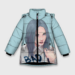 Куртка зимняя для девочки Billie Eilish: Bad Guy, цвет: 3D-черный