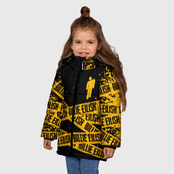 Куртка зимняя для девочки BILLIE EILISH: Yellow & Black Tape, цвет: 3D-черный — фото 2
