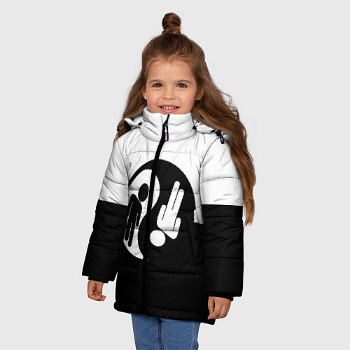 Зимняя куртка для девочки Billie Eilish: Yin-Yang / 3D-Светло-серый – фото 3