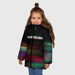 Куртка зимняя для девочки BILLIE EILISH: Black Glitch, цвет: 3D-черный — фото 2