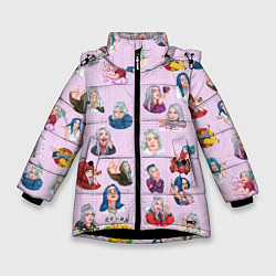 Куртка зимняя для девочки BILLIE EILISH: Stickers, цвет: 3D-черный