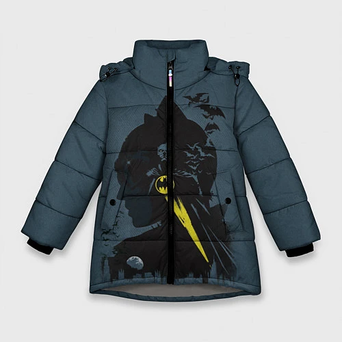Зимняя куртка для девочки Batman / 3D-Светло-серый – фото 1