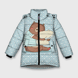 Зимняя куртка для девочки Сонный мишка с подушкой