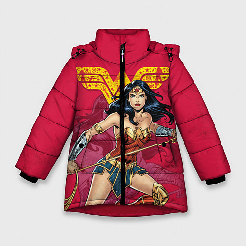 Зимняя куртка для девочки Wonder Woman / 3D-Красный – фото 1